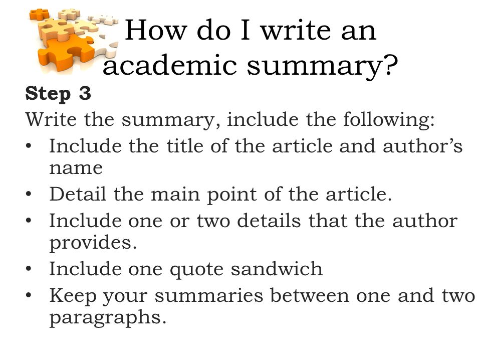 how to write a quick article summary